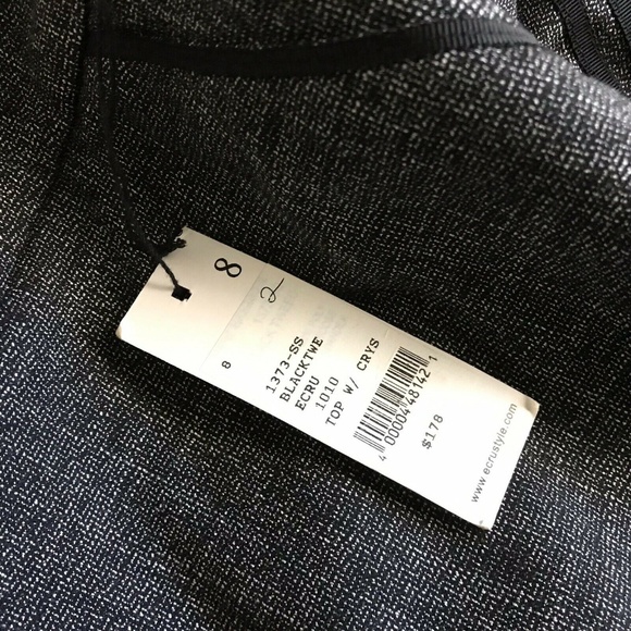 New Ecru Fischer Gray Tweed Tapered Leg Pants - 8 - Picture 5 of 8